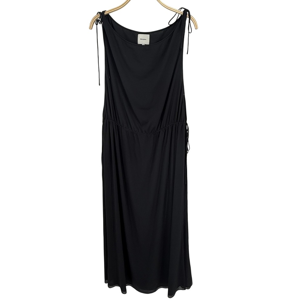 Reformation Maxi Dress Womens Small‎ Black Tie Shoulder Side Slit